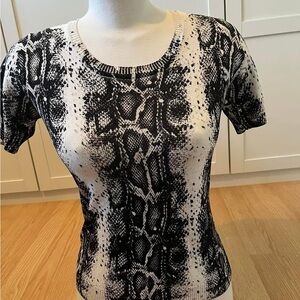 Black and White Snake Print Top